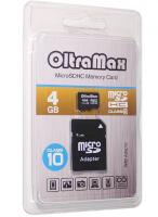 MicroSDHC 4GB OltraMax Class10 c адаптером SD